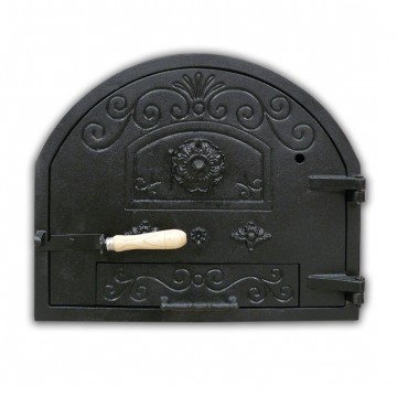 Puerta de hierro fundido superior para hornos de leña